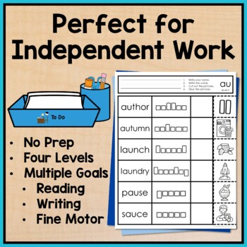 Diphthong and Vowel Digraphs Worksheets: No Prep Write, Cut and Paste