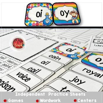 diphthongs oi oy word work independent work games