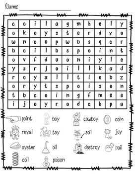 Diphthongs: oi oy , Word Work, Independent Work, Games | Distance Learning