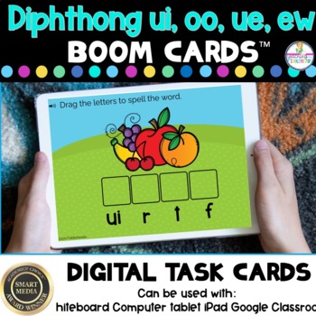 Preview of Diphthong oo, ui, ue, ew Vowel Teams Boom Cards 