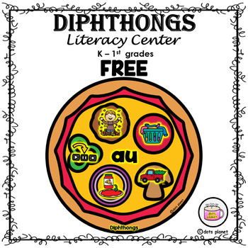 Preview of Diphthongs (AU, AW, EW, OI, OO, OU, OW, OY) - Literacy Center  {FREE}