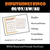 Diphthongs Bingo: oi/oy/aw/au