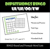 Diphthongs Bingo: ui/ue/oo/ew