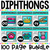 Diphthongs No Prep Phonics Printables Bundle includes au, 