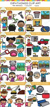 Preview of Diphthongs Clip Art Bundle