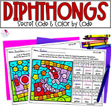 Diphthong Worksheets with Color by Code Secret Code Words 