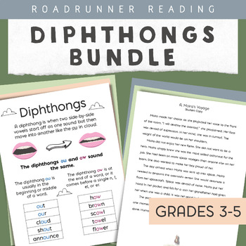 Preview of Diphthongs Fluency Passages Word Work & Vocabulary Practice Bundle