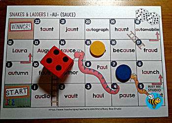 Diphthongs Games | Snakes and Ladders (ow-ou, aw-au, oo-oo, oi-oy)