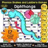VOWEL DIPHTHONG AU AW OU OW OI OY OO SNAKES LADDERS GAME P