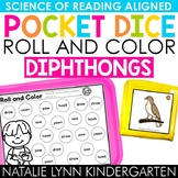 Diphthongs Literacy Centers Pocket Dice Roll and Color Pho