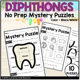 Diphthongs Mystery Puzzles,  1st Grade Phonics Printables