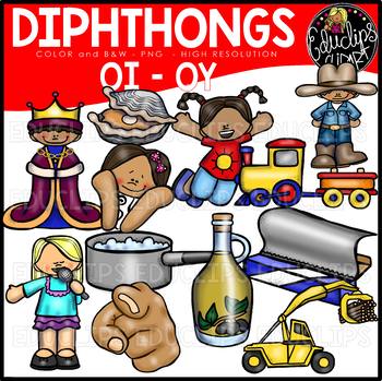 Preview of Diphthongs OI-OY Clip Art Bundle {Educlips Clipart}