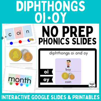 Preview of Diphthongs OI and OY - NO PREP Digital Slides & Phonics Games