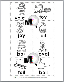 vowel diphthongs oi oy sorting printables posters by marcia murphy