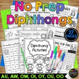 Diphthongs Ou  Ow  Oi  Oy  Au  Aw Words Worksheets Activit