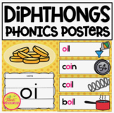 Diphthongs Phonics Color Posters & Words Cards for Classro