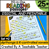 Diphthongs & R-Controlled Vowels Reading Passages Set 2|Di