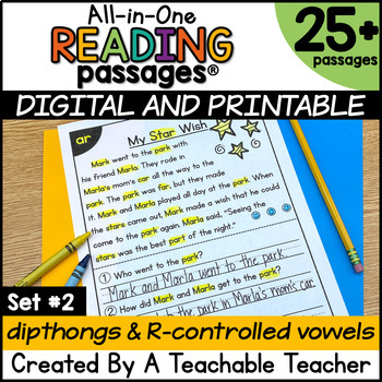 Preview of Diphthongs & R-Controlled Vowels Reading Passages Set 2|Distance Learning