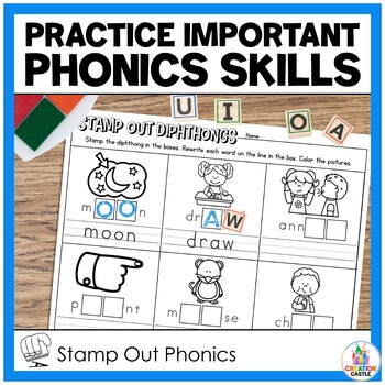 Diphthongs Worksheets for Stamping Center by Creation Castle | TpT