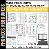More Vowel Teams SoR Printable Intervention: oo ou ow ue e