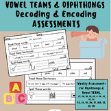 Diphthongs & Vowel Teams Spelling and Reading Assessments 