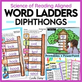 Diphthongs Word Ladders, Word Chaining Phonics Worksheets 