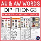 Diphthongs Worksheets and Center Activities: AU and AW Words