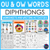 Diphthongs Worksheets and Center Activities: OU AND OW Words
