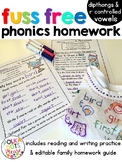 Diphthongs and R controlled Vowels Worksheets Homework & A