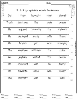 Diphthongs oi & oy Fluency RTI Dyslexia Second Grade | TpT