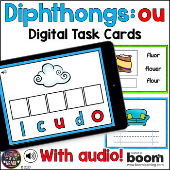 Preview of Diphthongs: ou Spelling Practice - Boom Cards - Science of Reading Word Work