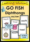 Diphthongs ou/ow Card Game - GO FISH -  26 Illustrated Car