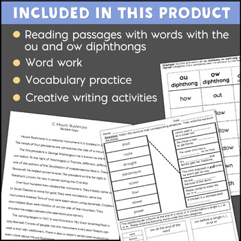 Diphthongs ou & ow Fluency Passages with Word Study 