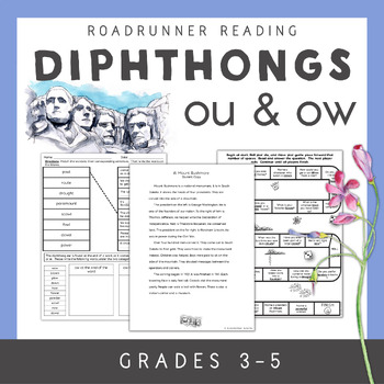 Preview of Diphthongs OU and OW Fluency Passages with Word Study & Vocabulary Activities