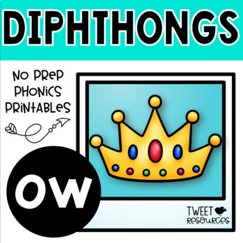 Preview of OW Diphthongs Phonics Word Work Printables
