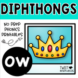 OW Diphthongs Phonics Word Work Printables