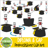 Diploma & Cap Prepositions Clip Art