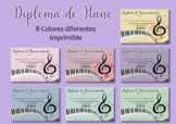 Diploma de Reconocimiento - Diploma de Piano - Spanish - E