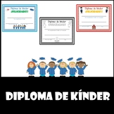 Diploma de kinder (kindergarten diploma-Spanish)