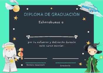 Preview of Diplomas de graduación o fin de curso, Harry Potter