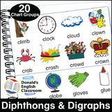 Diphthong and Digraph Word Charts ESL ELL Newcomer
