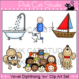 Diphthong "ow" Phonics Clip Art Set - Commercial Use Okay