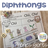 Diphthongs Phonics Sorts | Cut and Paste Phonics Worksheets