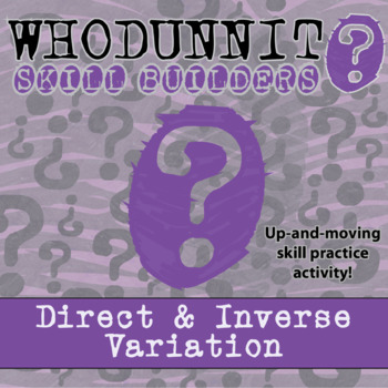 Preview of Direct & Inverse Variation Whodunnit Activity - Printable & Digital Game Options