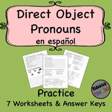 Direct Object Pronoun Practice Worksheets in Spanish
