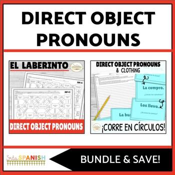 Preview of Direct Object Pronouns Spanish Review Game Worksheets and Practices Mini Bundle