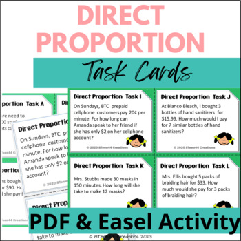 Preview of Direct Proportion Task Cards