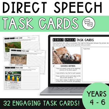 Preview of Direct Speech / Speech Mark Task Cards