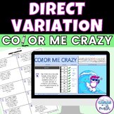 Direct Variation Digital Activity and Worksheet Color Me Crazy