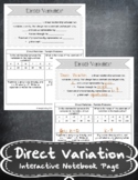 Direct Variation Notes Handout + Distance Learning